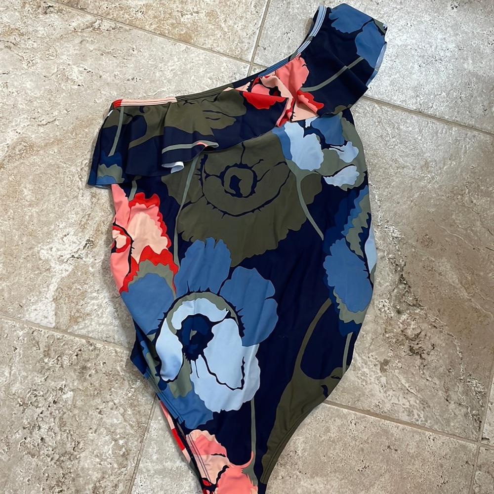 Motherhood maternity one shoulder swimsuit. Size Medium.